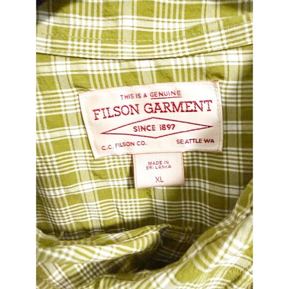 CC Filson Co Angler Fishing Shirt Button Up Vented Roll Tab Sleeve Plaid XL - Picture 4 of 5